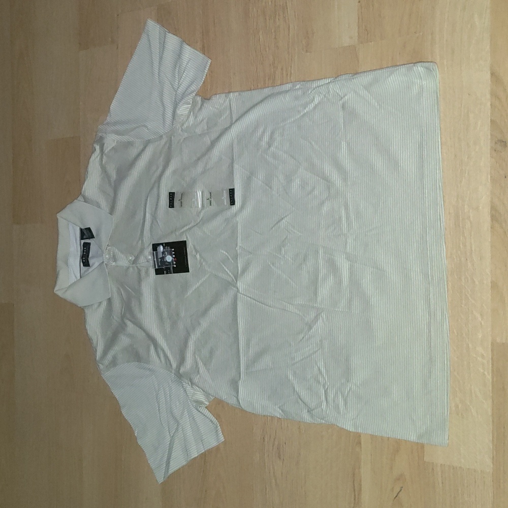 Axcess Polo Stripes Golf Short Sleeve Shirt L NWT
